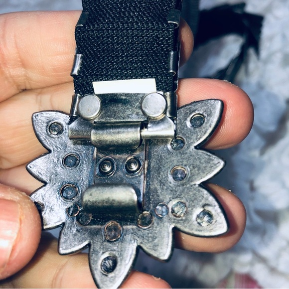 Sophisticated Black and Silver fish scale style. Bohemian style belt with bling - Picture 4 of 7